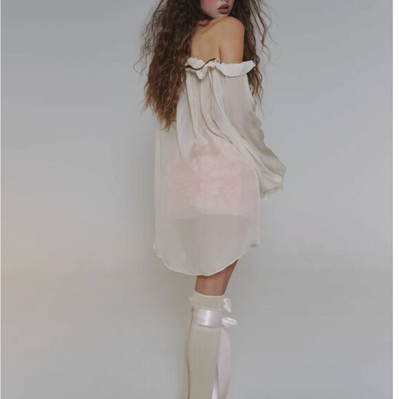 NWT Selkie The Silk Vanilla Shakespeare Blouse M/XL - Picture 6 of 9